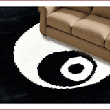 Ultra Soft Area Rug, Non Slip, Stain Resistant, Washable Area Rugs for Living Room, Bedroom, Soft Black and White Yoga Mat(Black) - ODIKA