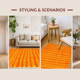 Ultra Soft Area Rug, Non Slip, Stain Resistant, Washable Area Rugs for Living Room, Bedroom, Contemporary Whimsical Character Design(Orange)
