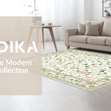 Ultra Soft Area Rug, Non Slip, Stain Resistant, Washable Area Rugs for Living Room, Bedroom, Elegant Soft Curvilinear Patterns(Ivory)