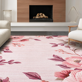 Ultra Soft Area Rug, Non Slip, Stain Resistant, Washable Area Rugs for Living Room, Bedroom, Soft Pastel Shaggy Circular Delight(Pink)
