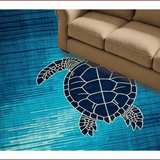 Ultra Soft Area Rug, Non Slip, Stain Resistant, Washable Area Rugs for Living Room, Bedroom, Elegant Ocean-Inspired Motif(Blue)