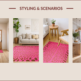 Ultra Soft Area Rug, Non Slip, Stain Resistant, Washable Area Rugs for Living Room, Bedroom, Luxurious Faux Fur Design Element(Pink)