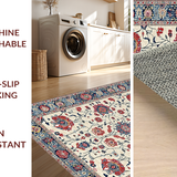 Ultra Soft Area Rug, Non Slip, Stain Resistant, Washable Area Rugs for Living Room, Bedroom, Striking Vintage Soft Textures(Beige)
