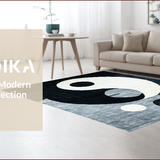 Ultra Soft Area Rug, Non Slip, Stain Resistant, Washable Area Rugs for Living Room, Bedroom, Modern Yin-Yang Patterned Delight(Black)