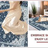 Ultra Soft Area Rug, Non Slip, Stain Resistant, Washable Area Rugs for Living Room, Bedroom, Charming Transitional Gray Blue Pattern(Blue)