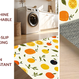 Ultra Soft Area Rug, Non Slip, Stain Resistant, Washable Area Rugs for Living Room, Bedroom, Bright Cheerful Organic Design(Orange)