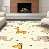 Ultra Soft Area Rug, Non Slip, Stain Resistant, Washable Area Rugs for Living Room, Bedroom, Whimsical Springtime Animal Patterns(Beige)