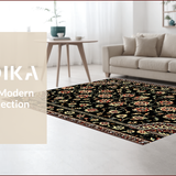 Ultra Soft Area Rug, Non Slip, Stain Resistant, Washable Area Rugs for Living Room, Bedroom, Ultra-Thin Non-Slip Dining Room Area Rug(Black)