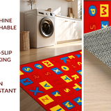 Ultra Soft Area Rug, Non Slip, Stain Resistant, Washable Area Rugs for Living Room, Bedroom, Lively Shape Exploration Canvas(Red)