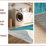Ultra Soft Area Rug, Non Slip, Stain Resistant, Washable Area Rugs for Living Room, Bedroom, Elegant Modern Grey Swirls(Blue)