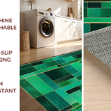 Ultra Soft Area Rug, Non Slip, Stain Resistant, Washable Area Rugs for Living Room, Bedroom, Vibrant Modern Patterned Elegance(Green)