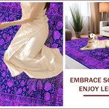 Ultra Soft Area Rug, Non Slip, Stain Resistant, Washable Area Rugs for Living Room, Bedroom, Vibrant Floral Boho Tapestry(Purple)