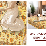 Ultra Soft Area Rug, Non Slip, Stain Resistant, Washable Area Rugs for Living Room, Bedroom, Chic Vintage Tiled Arrangement(Yellow)