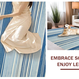 Ultra Soft Area Rug, Non Slip, Stain Resistant, Washable Area Rugs for Living Room, Bedroom, Tranquil Sky Blue Textile Art(Blue)