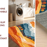 Ultra Soft Area Rug, Non Slip, Stain Resistant, Washable Area Rugs for Living Room, Bedroom, Chic Minimalist Terrain Design(Orange)