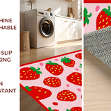 Ultra Soft Area Rug, Non Slip, Stain Resistant, Washable Area Rugs for Living Room, Bedroom, Soft Absorbent Retro Fruit Pattern(Red)