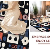 Ultra Soft Area Rug, Non Slip, Stain Resistant, Washable Area Rugs for Living Room, Bedroom, Chic Black and White Dice Motif(Black)