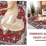 Ultra Soft Area Rug, Non Slip, Stain Resistant, Washable Area Rugs for Living Room, Bedroom, Chic Transitional Diamond Pattern(Red)