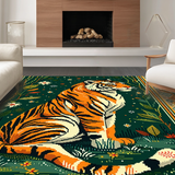 Ultra Soft Area Rug, Non Slip, Stain Resistant, Washable Area Rugs for Living Room, Bedroom, Chic Retro Floral Accents(Brown)
