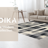 Ultra Soft Area Rug, Non Slip, Stain Resistant, Washable Area Rugs for Living Room, Bedroom, Chic Vintage Monochrome Motif(Gray)