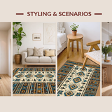 Cozy Textured Ethnic Print Fabric(Beige)