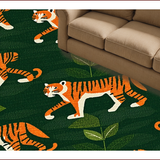 Ultra Soft Area Rug, Non Slip, Stain Resistant, Washable Area Rugs for Living Room, Bedroom, Large Soft Green Dining Room Animal Print Rug(Green)
