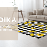 Charming Vibrant Sunflower Motif(Black)