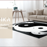 Ultra Soft Area Rug, Non Slip, Stain Resistant, Washable Area Rugs for Living Room, Bedroom, Black and White Minimalist Yoga Room Floor Rug(Black)