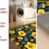 Ultra Soft Area Rug, Non Slip, Stain Resistant, Washable Area Rugs for Living Room, Bedroom, Sophisticated Antique Floral Touch(Yellow)