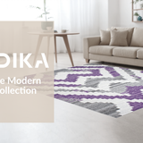 Ultra Soft Area Rug, Non Slip, Stain Resistant, Washable Area Rugs for Living Room, Bedroom, Delicate Soft Tones with Shapes(Purple)