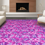 Ultra Soft Area Rug, Non Slip, Stain Resistant, Washable Area Rugs for Living Room, Bedroom, Sophisticated Purple and Blue Floral Blend(Pink)