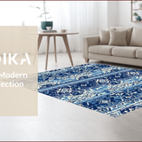 Ultra Soft Area Rug, Non Slip, Stain Resistant, Washable Area Rugs for Living Room, Bedroom, Elegant Blue and White Balcony Carpet(Blue)