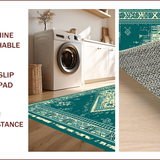 Ultra Soft Area Rug, Non Slip, Stain Resistant, Washable Area Rugs for Living Room, Bedroom, Vintage Style Entryway Washable Soft Area Rug(Green)