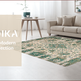 Ultra Soft Area Rug, Non Slip, Stain Resistant, Washable Area Rugs for Living Room, Bedroom, Earthy Vintage Botanical Motif(Beige)