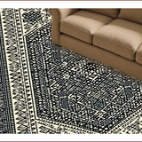 Ultra Soft Area Rug, Non Slip, Stain Resistant, Washable Area Rugs for Living Room, Bedroom, Shaggy Black Trellis Bedroom Carpet for Minimalist Living(Black)