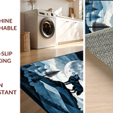 Artistic Gray Wolf Silhouette Design(Blue)