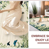 Ultra Soft Area Rug, Non Slip, Stain Resistant, Washable Area Rugs for Living Room, Bedroom, Naturalistic Insect Motif Aesthetic(Beige)