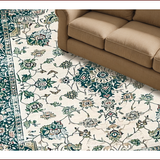 Ultra Soft Area Rug, Non Slip, Stain Resistant, Washable Area Rugs for Living Room, Bedroom, Chic Vintage Tiled Pattern(Ivory)