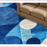 Ultra Soft Area Rug, Non Slip, Stain Resistant, Washable Area Rugs for Living Room, Bedroom, Tropical Turtle Geometric Patio Runner Rug(Blue)