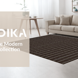 Ultra Soft Area Rug, Non Slip, Stain Resistant, Washable Area Rugs for Living Room, Bedroom, Elegant Textured Tartan Appeal(Brown)