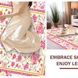 Ultra Soft Area Rug, Non Slip, Stain Resistant, Washable Area Rugs for Living Room, Bedroom, Elegant Playful Blossom Composition(White)