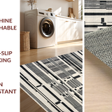 Ultra Soft Area Rug, Non Slip, Stain Resistant, Washable Area Rugs for Living Room, Bedroom, Savanna Inspired Striped Carpet, Contemporary Graphic Print Rug, Artistic(Black)