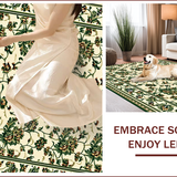 Ultra Soft Area Rug, Non Slip, Stain Resistant, Washable Area Rugs for Living Room, Bedroom, Vintage Floral Dining Room Non Slip Carpet(Beige)