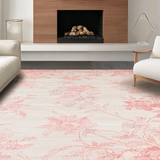 Ultra Soft Area Rug, Non Slip, Stain Resistant, Washable Area Rugs for Living Room, Bedroom, Contemporary Pastel Textured Artistry(Pink)