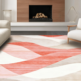 Ultra Soft Area Rug, Non Slip, Stain Resistant, Washable Area Rugs for Living Room, Bedroom, Pastel Ombre Linear Aesthetics(Red)