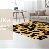 Ultra Soft Area Rug, Non Slip, Stain Resistant, Washable Area Rugs for Living Room, Bedroom, Fashionable Leopard Print Soft Living Room(Beige)