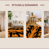 Ultra Soft Area Rug, Non Slip, Stain Resistant, Washable Area Rugs for Living Room, Bedroom, Luxe Earthy Animal Print Aesthetic(Orange)
