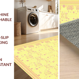 Ultra Soft Area Rug, Non Slip, Stain Resistant, Washable Area Rugs for Living Room, Bedroom, Trendy Color Blocked Round Rug(Yellow)