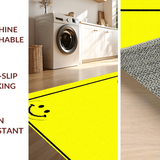 Ultra Soft Area Rug, Non Slip, Stain Resistant, Washable Area Rugs for Living Room, Bedroom, Retro Inspired Smiley Vibe(Yellow)