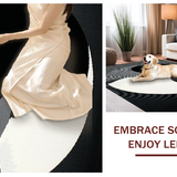 Ultra Soft Area Rug, Non Slip, Stain Resistant, Washable Area Rugs for Living Room, Bedroom, Abstract Monochrome Cat Silhouette(Black)